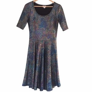LulaRoe Nicole Metallic Dress - Medium